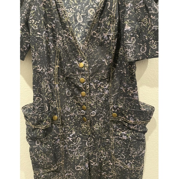 FREE PEOPLE On A Quest Navy Purple Boho Floral Jumpsuit - Picture 6 of 7